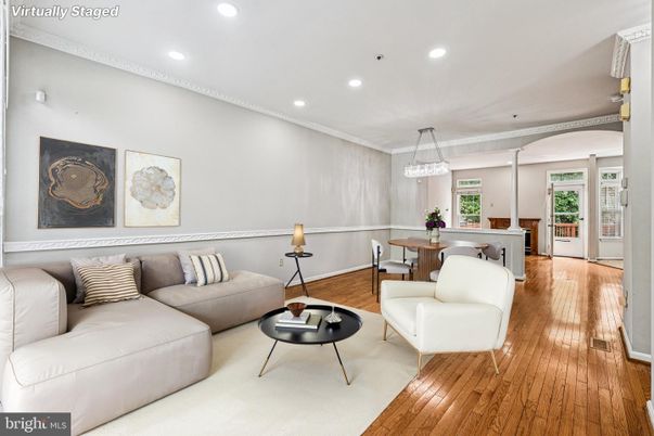 Chandelier, Dining room, Interior, Living room, Recessed Lighting, Wood Texture Flooring