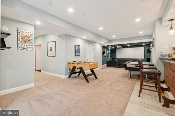 Game Room, Interior, Pendant Lights, Projection Screen, Recessed Lighting