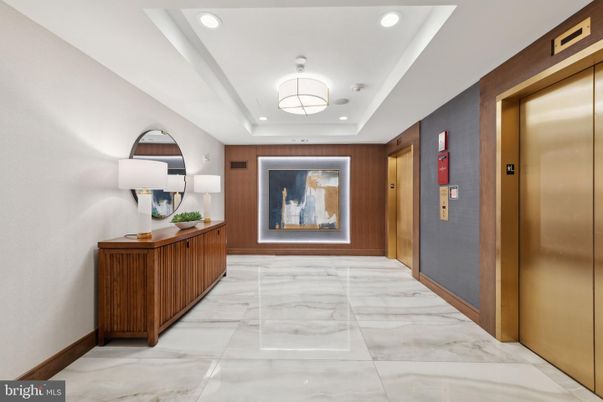 Elevator, Interior, Marble, Recessed Lighting, Wooden Walls