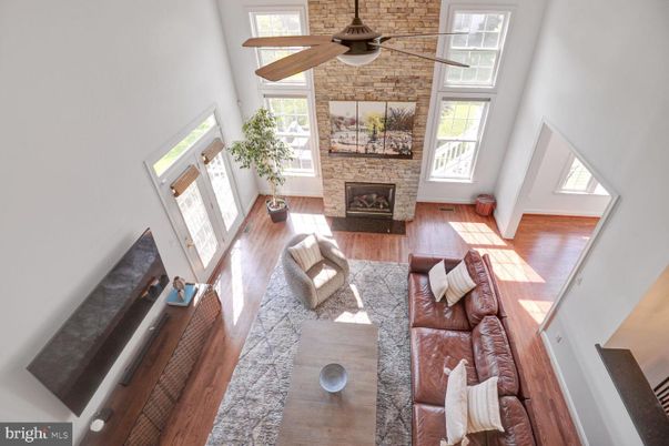 Fireplace, Interior, Living room, Stone Walls, Wood Texture Flooring
