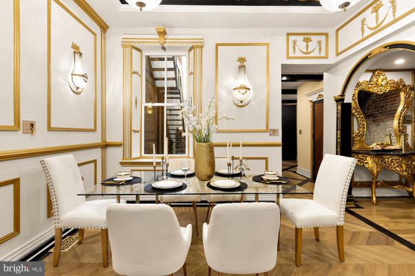 Dining room, Interior, Wood Texture Flooring