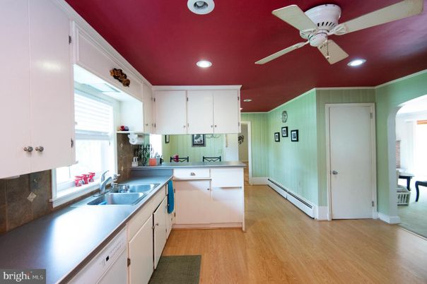 Interior, Kitchen, Recessed Lighting, Wood Texture Flooring