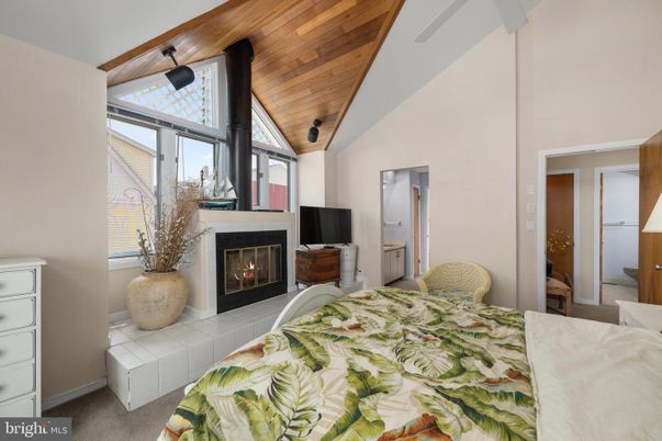 Bedroom, Fireplace, Interior, Wooden Ceilings