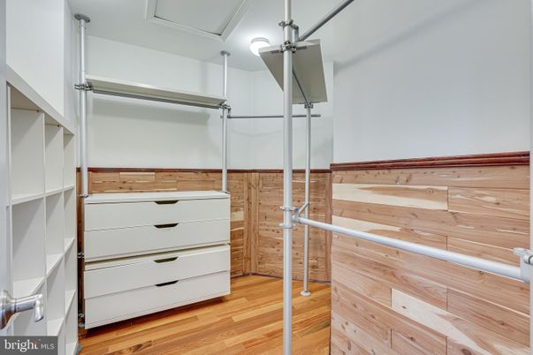 Interior, Walk-in Closets, Wood Texture Flooring, Wooden Walls