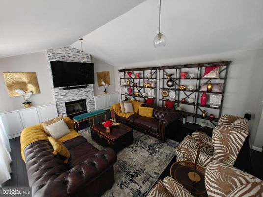 Fireplace, Interior, Living room, Pendant Lights