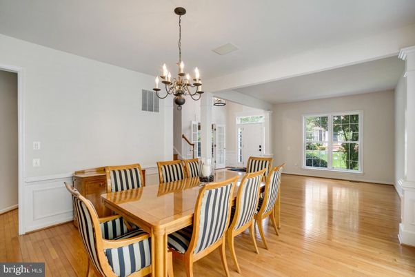 Chandelier, Dining room, Interior, Wood Texture Flooring