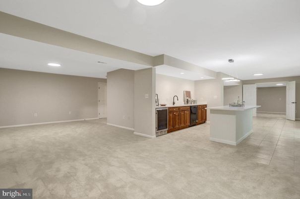 Empty room, Interior, Kitchen, Pendant Lights, Recessed Lighting