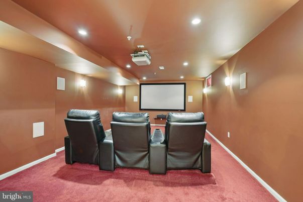 Home Theatre Room, Interior, Projection Screen, Recessed Lighting, Theatre Room