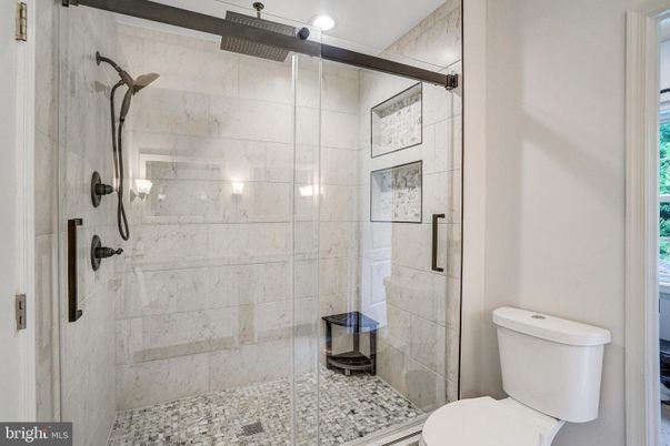 Bathroom, Glass Shower, Interior, Marble Walls
