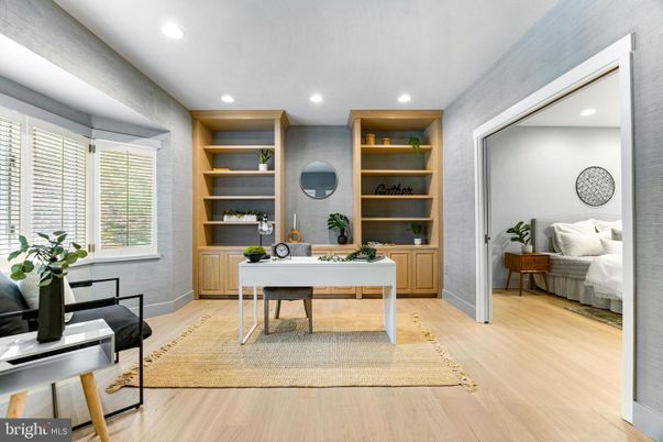 Bedroom, Home Office, Interior, Recessed Lighting, Wood Texture Flooring