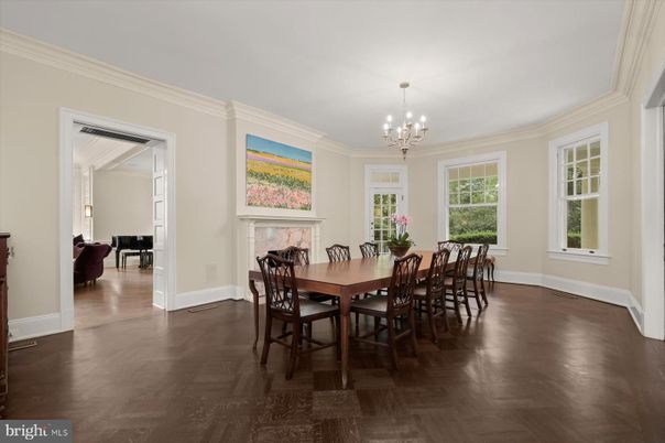 Chandelier, Dining room, Interior, Wood Texture Flooring