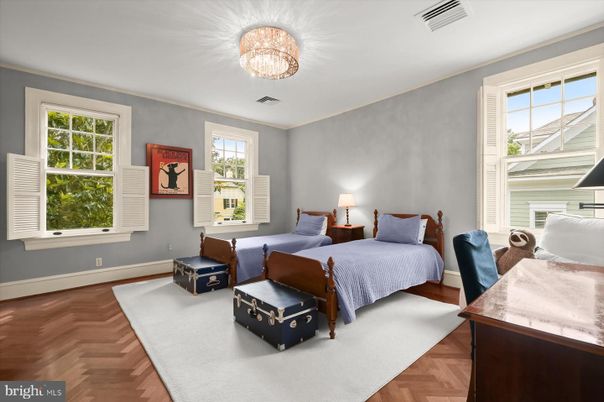 Bedroom, Chandelier, Interior, Wood Texture Flooring