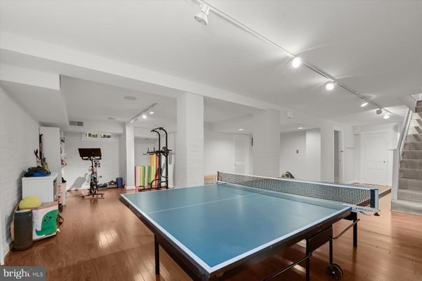 Fitness Equipment, Game Room, Interior, Wood Texture Flooring