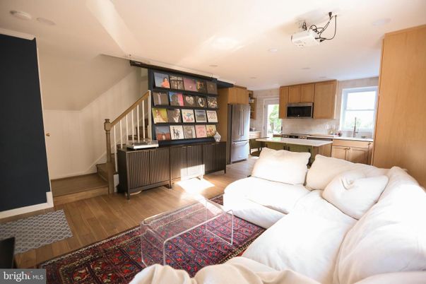 Interior, Kitchen, Living room, Stainless Steel Appliances, Wood Texture Flooring