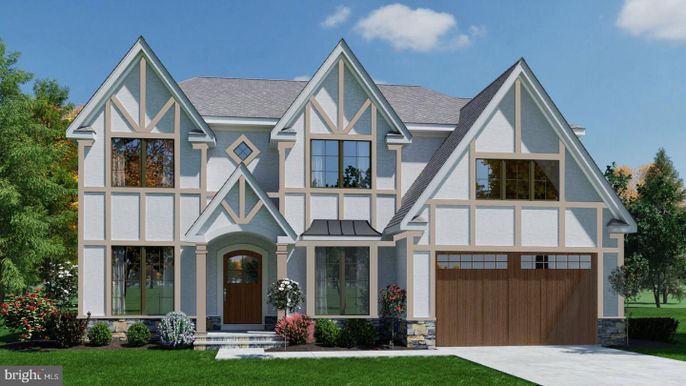 Attached, Exterior, Facade, Tudor Revival