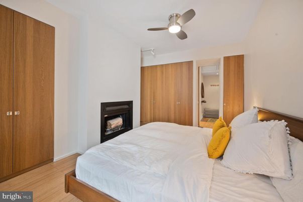 Bedroom, Fireplace, Interior, Wood Texture Flooring