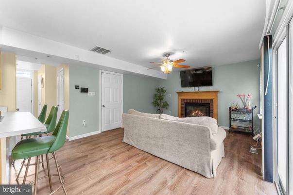 Dining room, Fireplace, Interior, Living room, Wood Texture Flooring