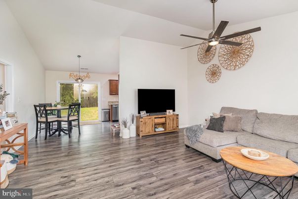 Dining room, Interior, Living room, Pendant Lights, Wood Texture Flooring