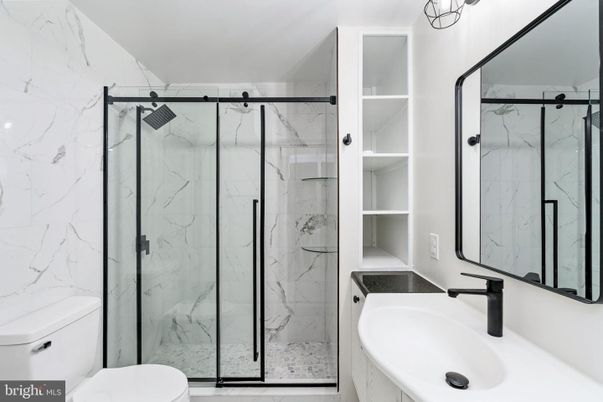 Bathroom, Glass Shower, Interior, Marble Walls