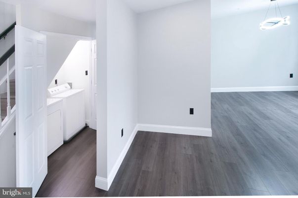 Interior, Pendant Lights, Washer, Wood Texture Flooring