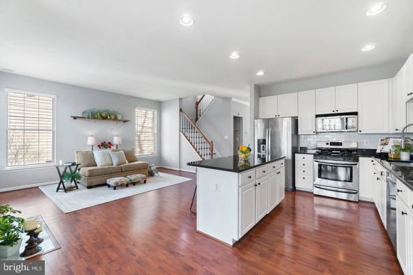 Interior, Kitchen, Living room, Recessed Lighting, Stainless Steel Appliances, Wood Texture Flooring