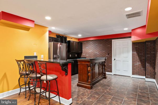 Interior, Kitchen, Recessed Lighting, Stainless Steel Appliances, Stone Walls