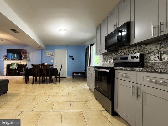 Dining room, Fireplace, Interior, Kitchen