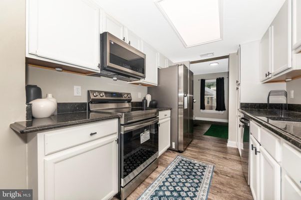 Interior, Kitchen, Stainless Steel Appliances, Wood Texture Flooring