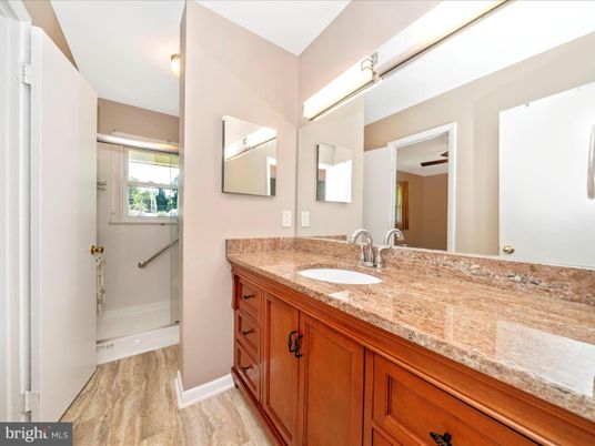 Bathroom, Dual Sink Vanities, Interior, Wood Texture Flooring