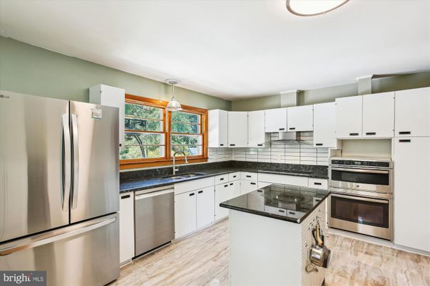 Interior, Kitchen, Stainless Steel Appliances, Wood Texture Flooring