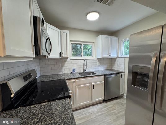 Interior, Kitchen, Stainless Steel Appliances, Wood Texture Flooring