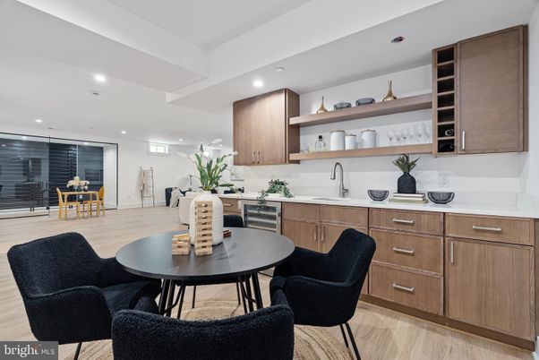 Dining room, Interior, Kitchen, Recessed Lighting, Wood Texture Flooring