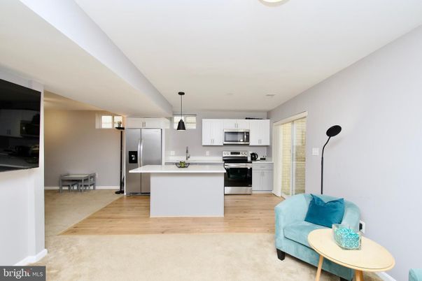 Interior, Kitchen, Pendant Lights, Stainless Steel Appliances, Wood Texture Flooring