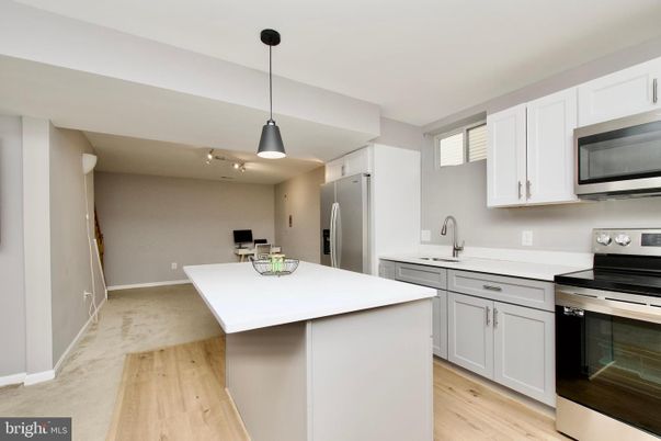 Interior, Kitchen, Pendant Lights, Stainless Steel Appliances, Wood Texture Flooring