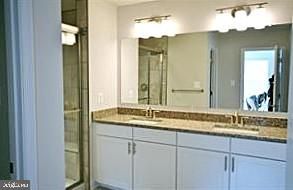 Bathroom, Dual Sink Vanities, Glass Shower, Interior