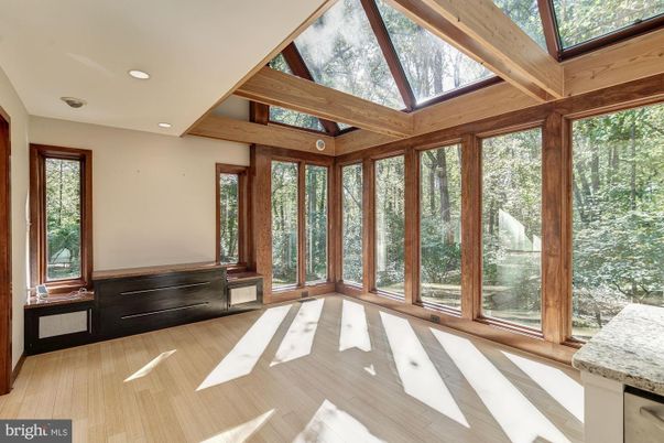 Glass Ceilings, Interior, Recessed Lighting, Sun Room, Wood Texture Flooring