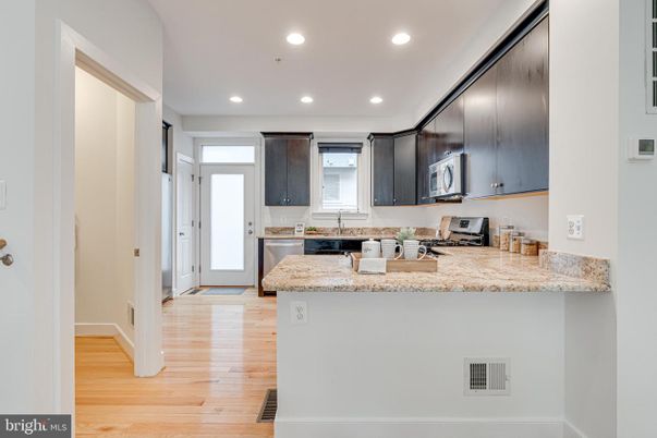 Interior, Kitchen, Recessed Lighting, Wood Texture Flooring