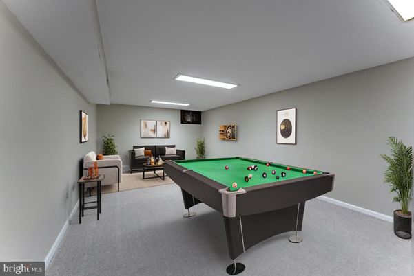 Billiard Table, Game Room, Interior, Recessed Lighting