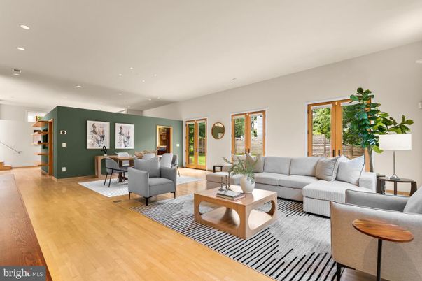 Dining room, Interior, Living room, Recessed Lighting, Wood Texture Flooring
