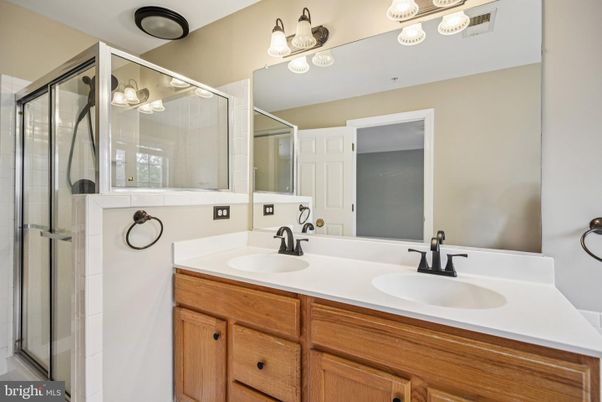 Bathroom, Dual Sink Vanities, Glass Shower, Interior