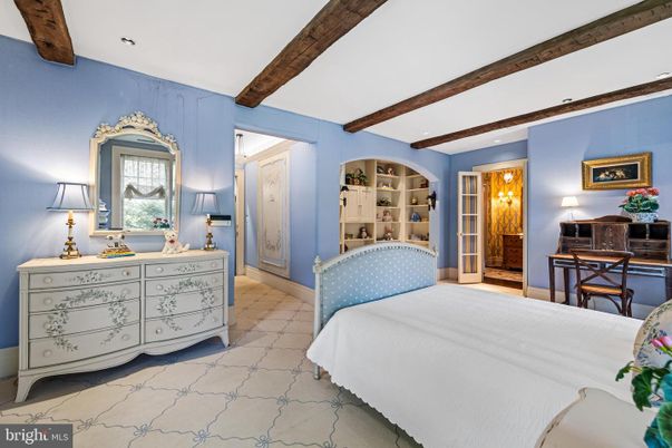 Bedroom, Interior, Recessed Lighting, Wooden Beams