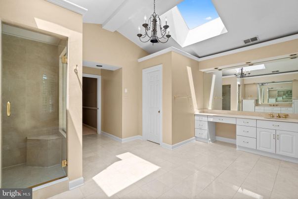 Bathroom, Chandelier, Glass Shower, Interior