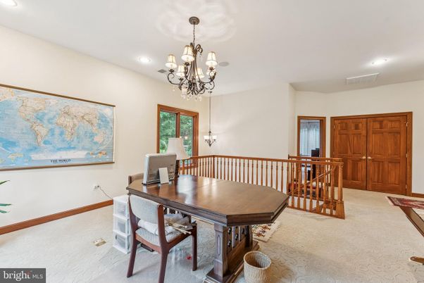 Chandelier, Home Office, Interior, Recessed Lighting