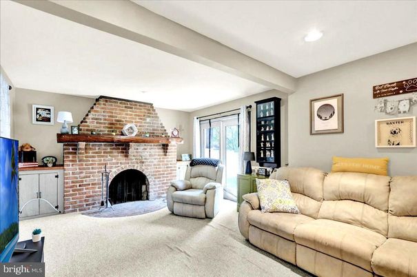 Fireplace, Interior, Living room, Recessed Lighting, Stone Walls