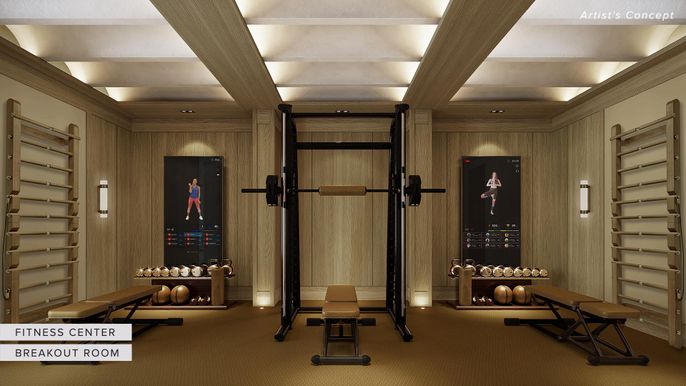Fitness Equipment, Interior, Wooden Walls