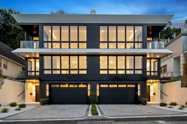Attached, Exterior, Facade, Modern