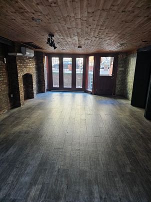 Empty room, Interior, Stone Walls, Wooden Ceilings, Wood Texture Flooring