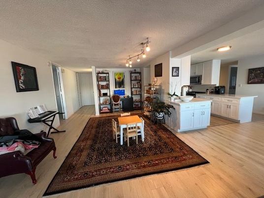 Dining room, Interior, Kitchen, Recessed Lighting, Wood Texture Flooring