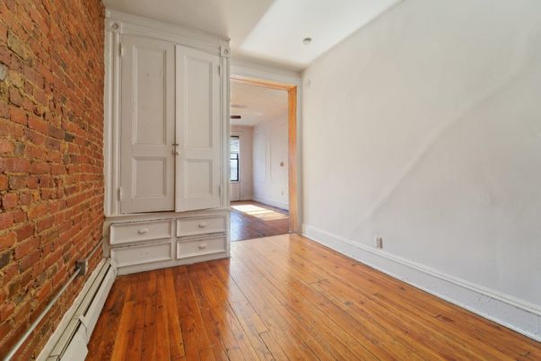 Empty room, Interior, Stone Walls, Wood Texture Flooring