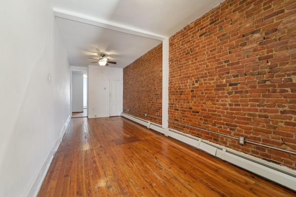 Empty room, Interior, Stone Walls, Wood Texture Flooring